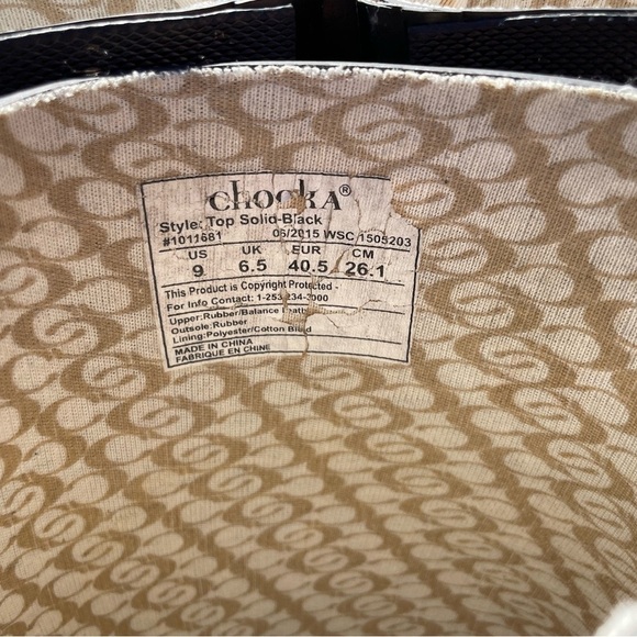 Chooka Women’s Tall Black Rain Rubber Boots Size 9 - Picture 9 of 9